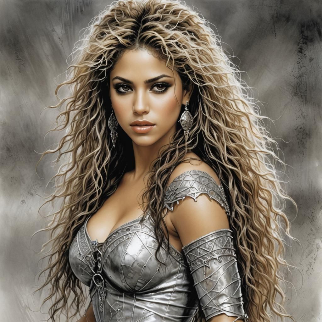 Shakira in Dark Fantasy Style of Luis Royo