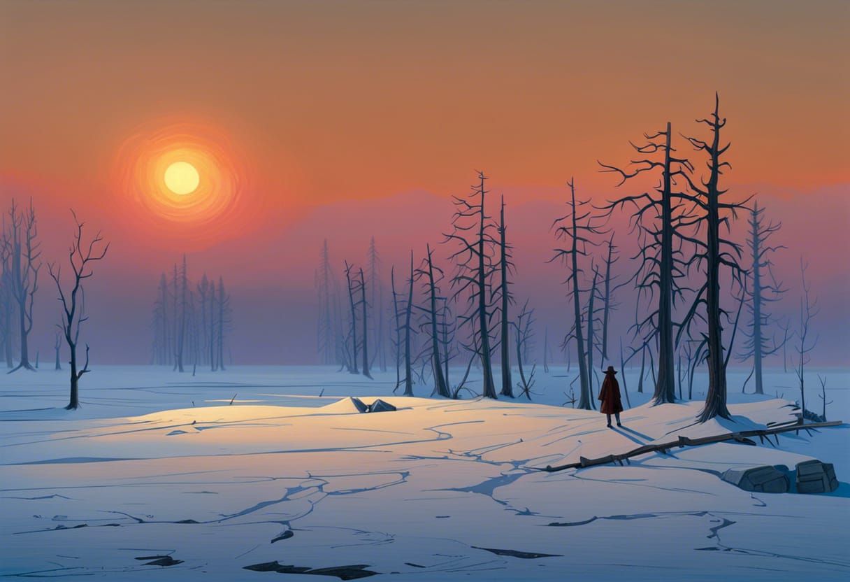 Vast Winter Landscape Inspired by Romanticism