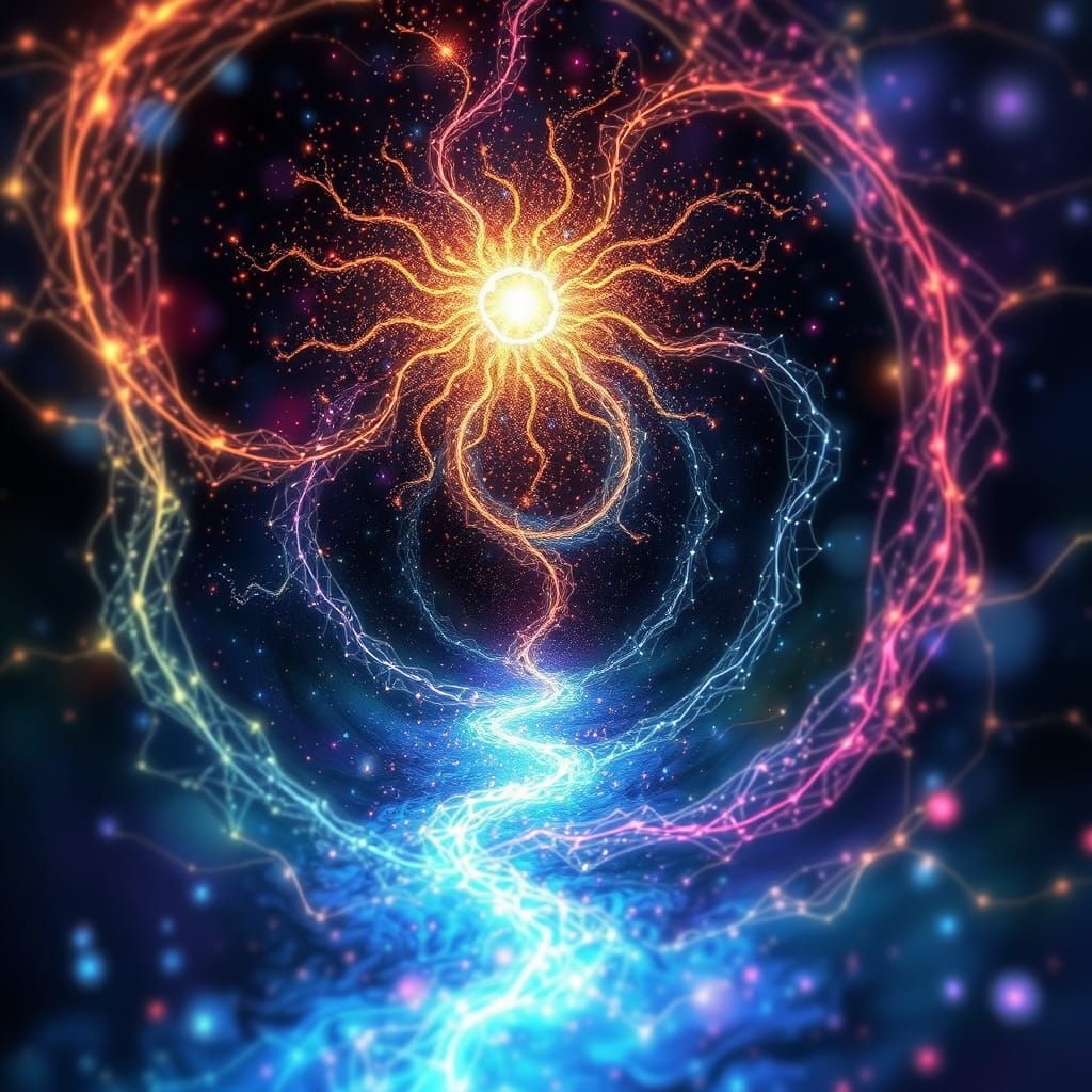 Whirling Spirit in a Lush, Mystical Realm with Dreamlike Art...