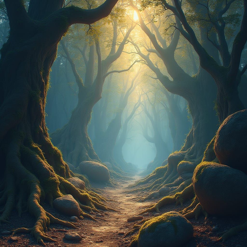 Golden Labyrinthine Forest Unfolds