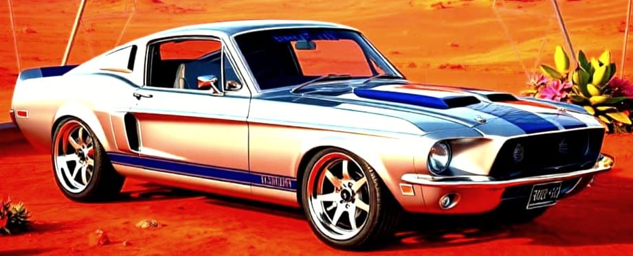 Shelby GT500 on Mars in Geodesic Dome