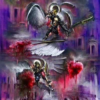 Archangel Saint Michael Slaying Demons Artwork