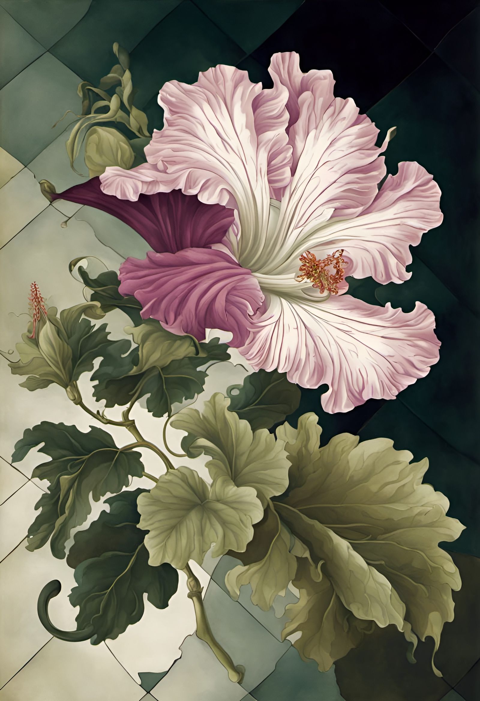 classic water colours hibiscus