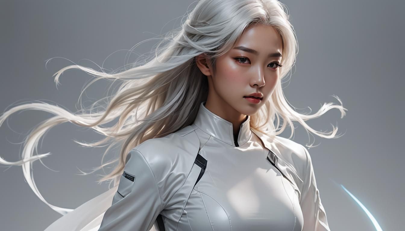 Beautiful Woman in Futuristic Digital Painting
