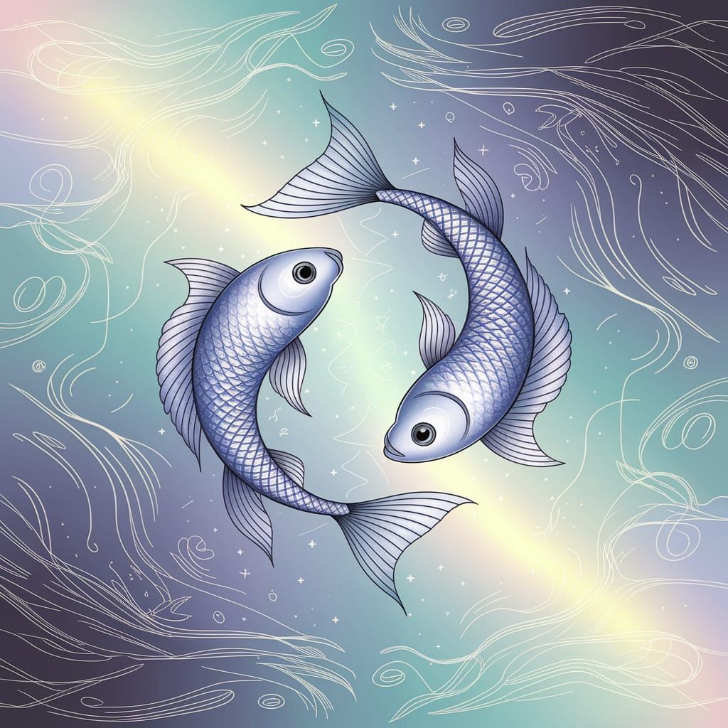 Dreamlike Pisces Symbolism in Iridescent Sea