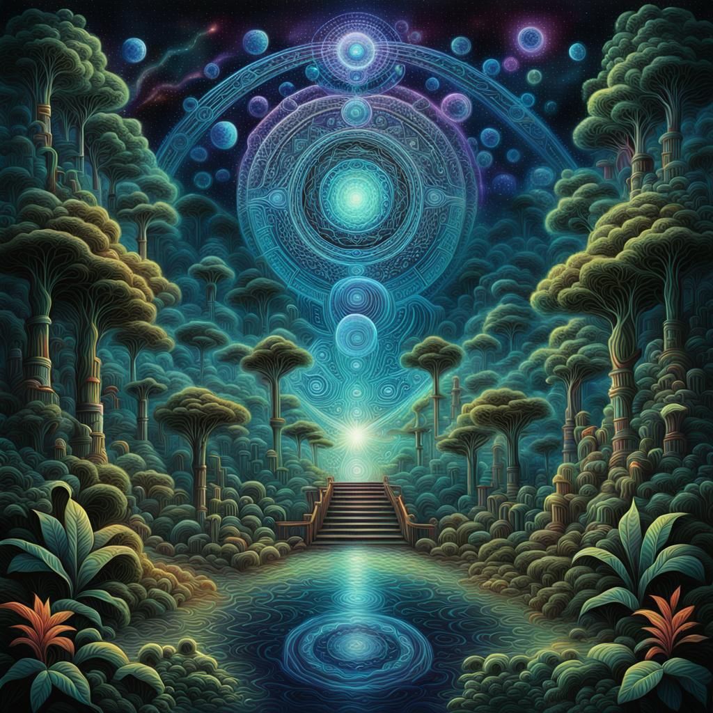 Abstract art of a garden