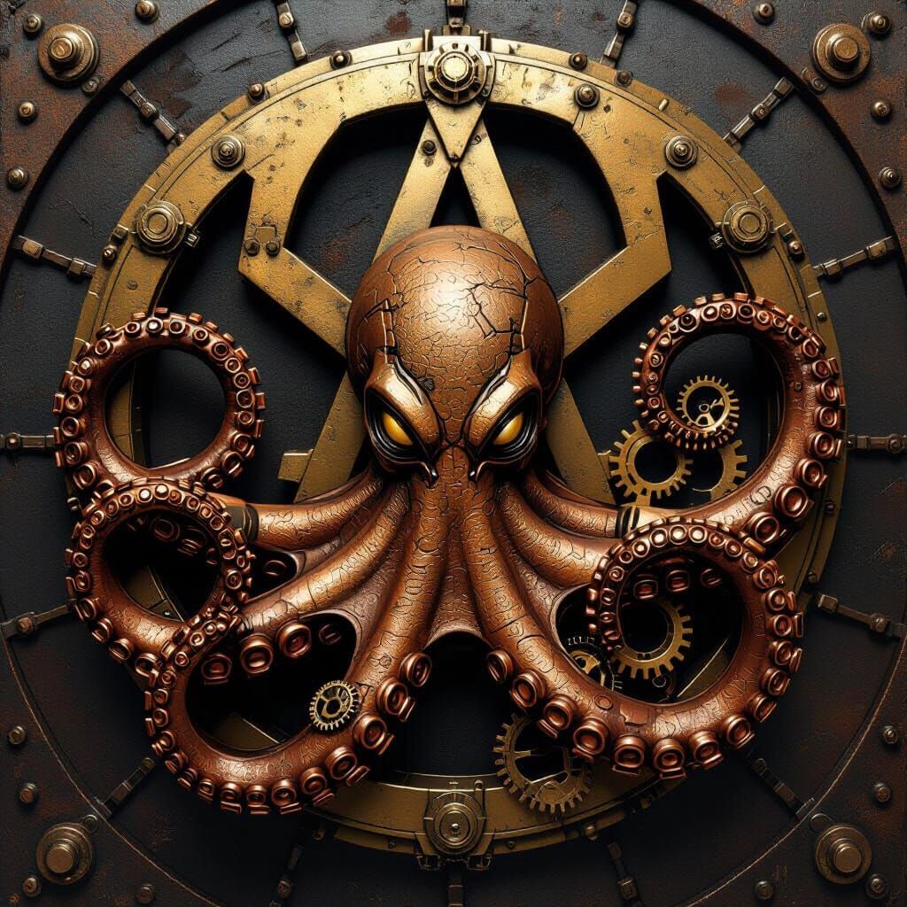 Steampunk Octopus Hydra Logo