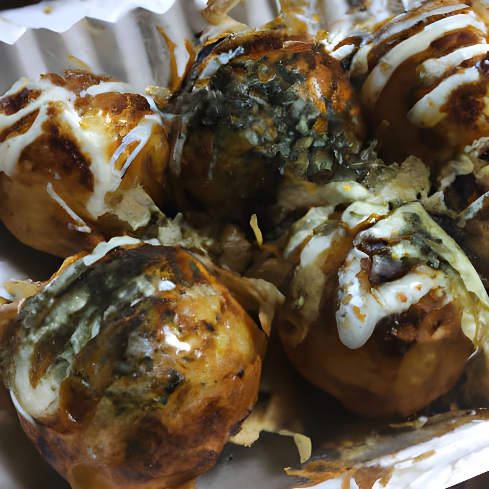 Delicious Takoyaki Close-up