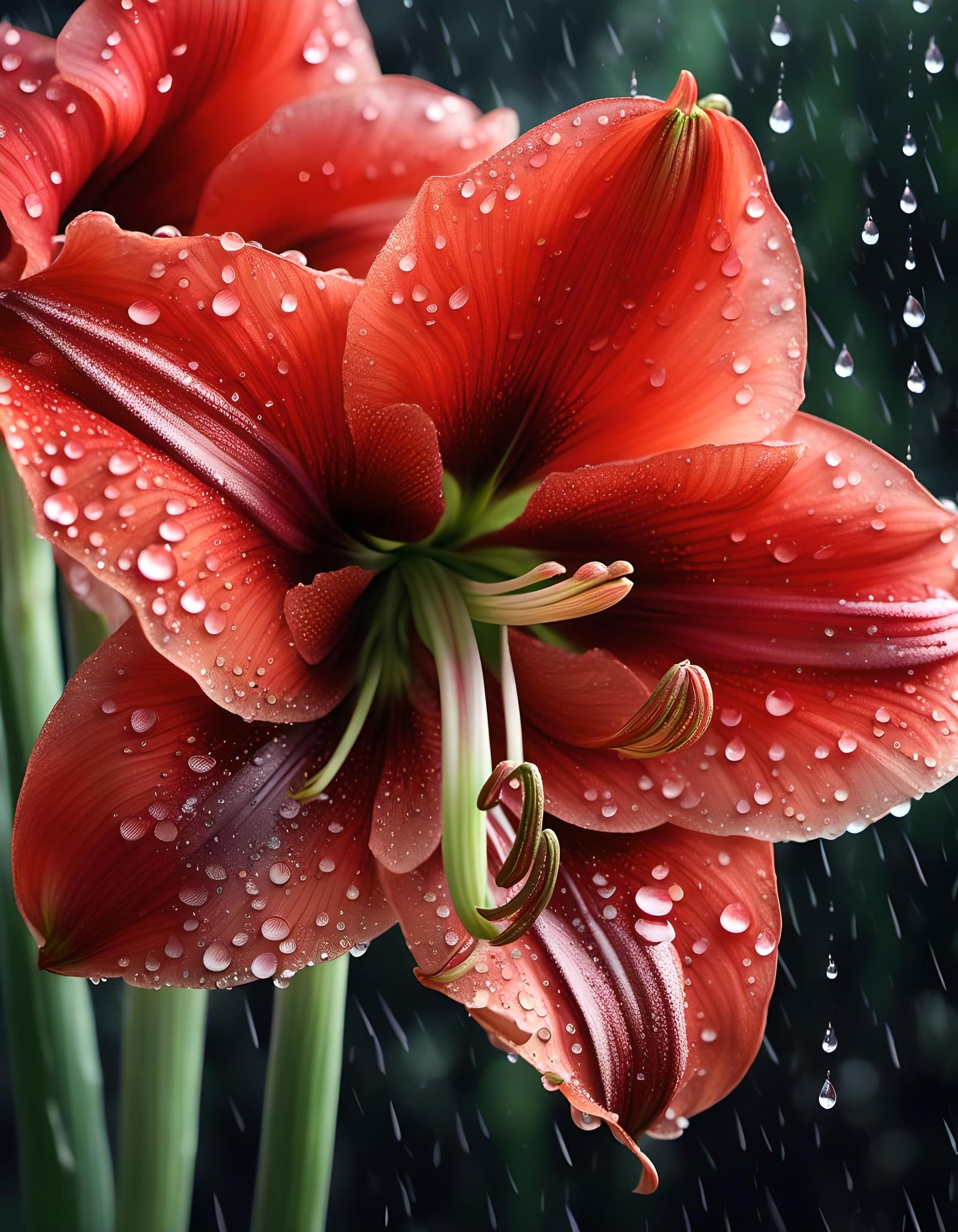 Amaryllis in the Rain