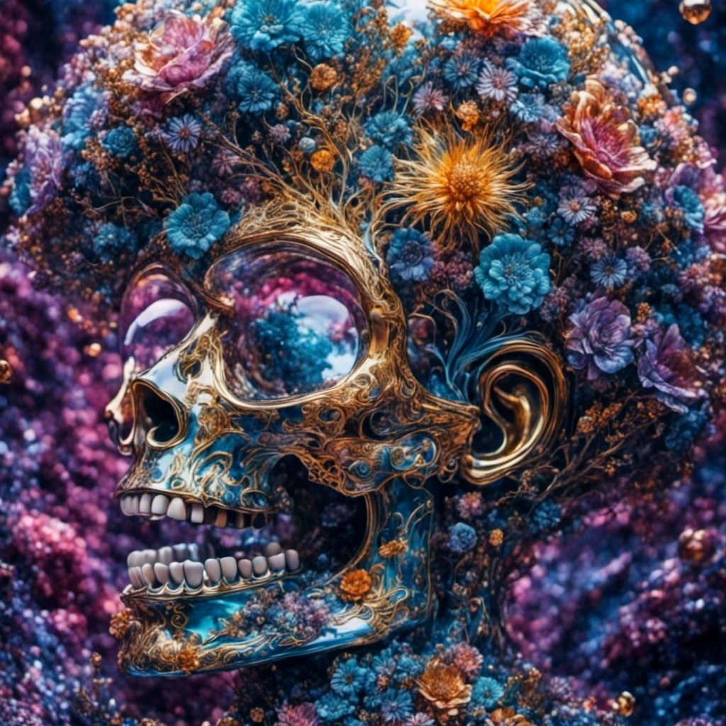 Psychedelic Earth Globe in a Sparkling Wormhole