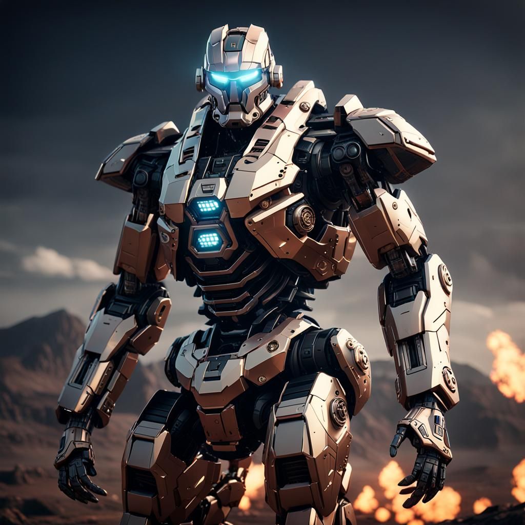 Futuristic Spartan Mark VI Mech in Sci-Fi Style