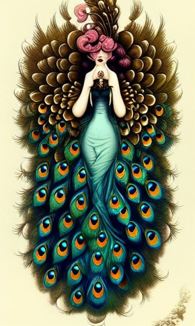 Steampunk Peacock in Ultra-Detailed Digital Art