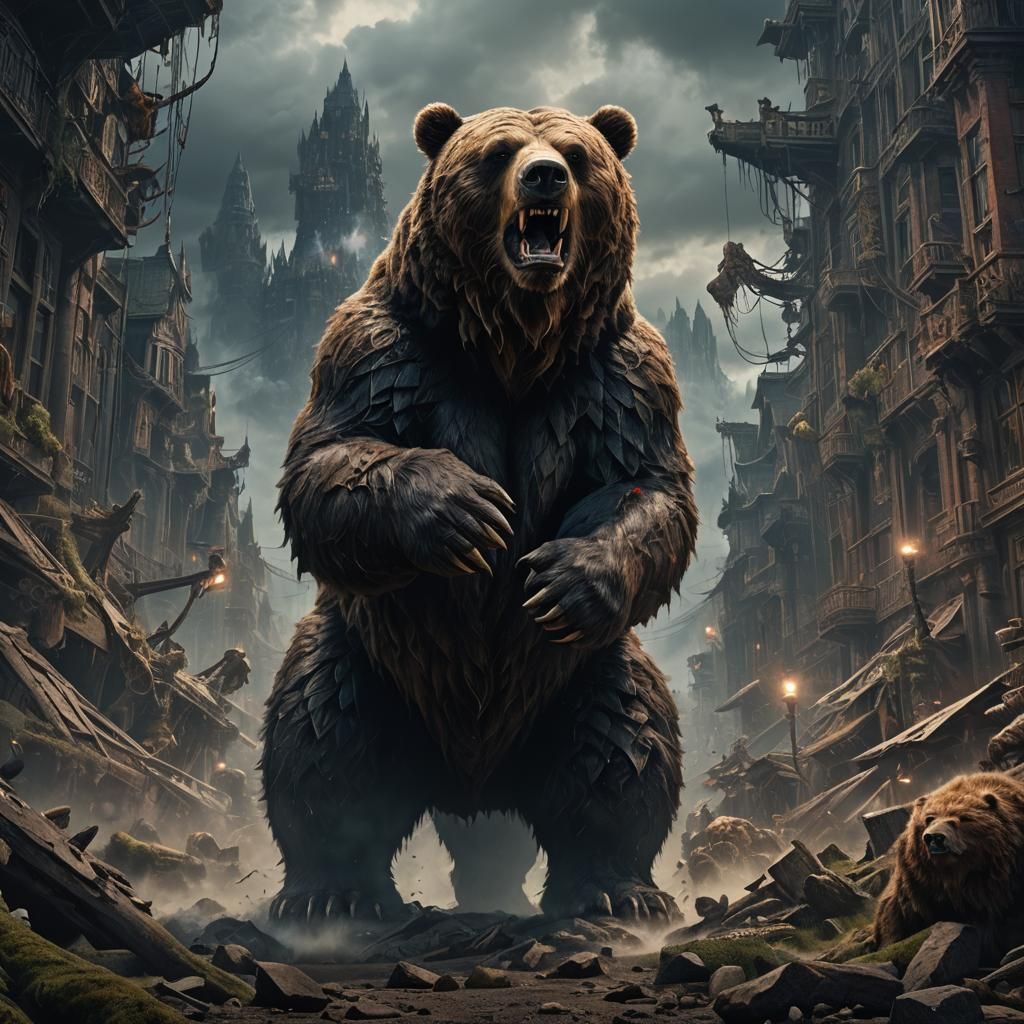 Epic Monstrous Bear Digital Matte Painting