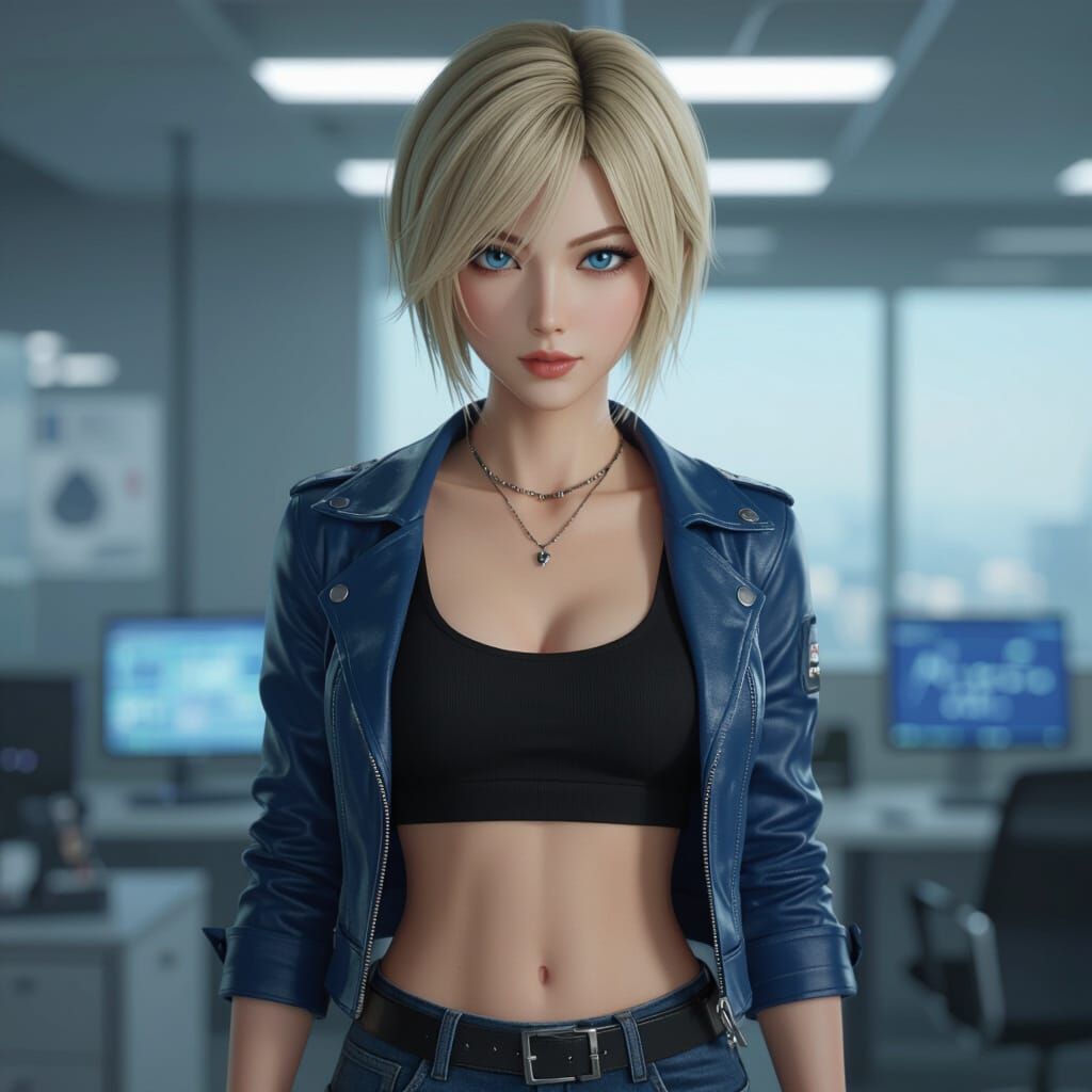 Aya Brea Portrait in Realistic Alphonse Mucha Style