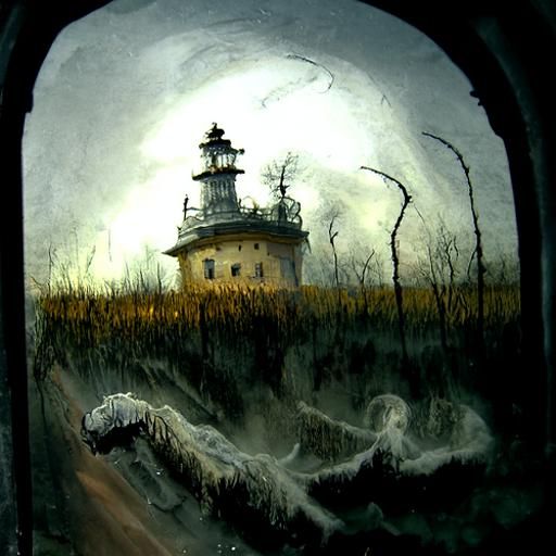 Haunted Lighthouse in Gothic Fantasy Style