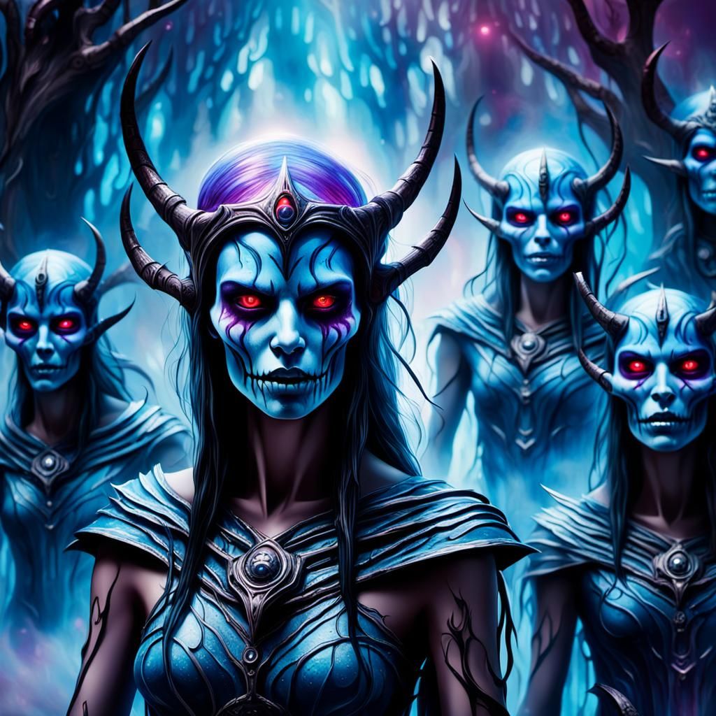 Demonic Entity Consumes Soul in Surrealist Astral Art