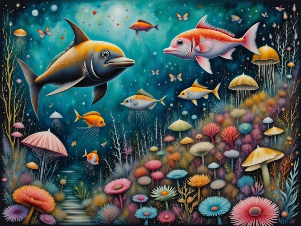 Exotic Tropical Coral Reef Scene in Vibrant Colors