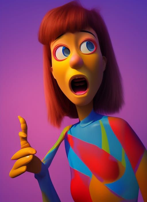 Emotional 3D Portrait in Pixar Style