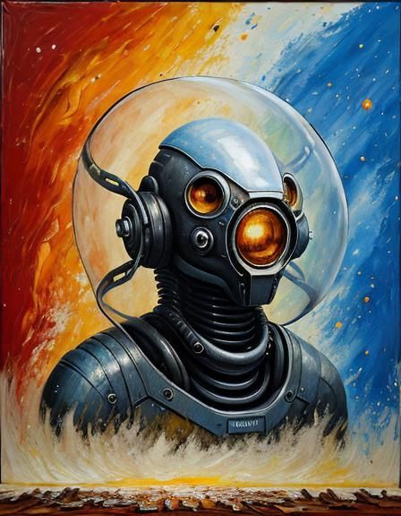 Retro Sci-Fi Alien Visitor with Vintage Camera