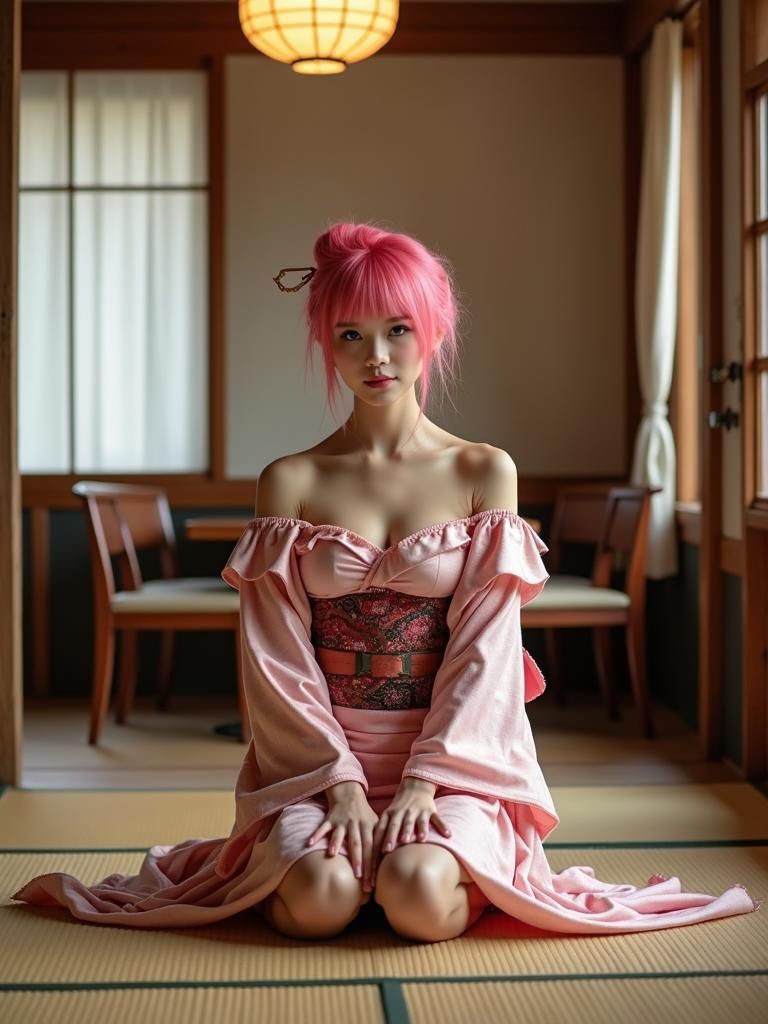 Modern Geisha in Traditional Japanese Home