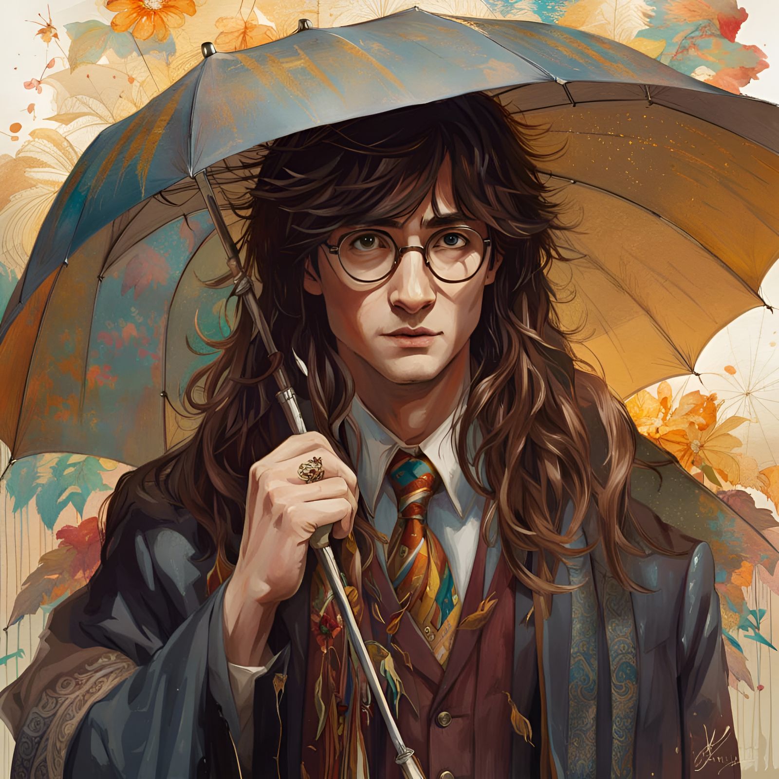 Harry Potter Portrait in Fantasy Illustration Style
