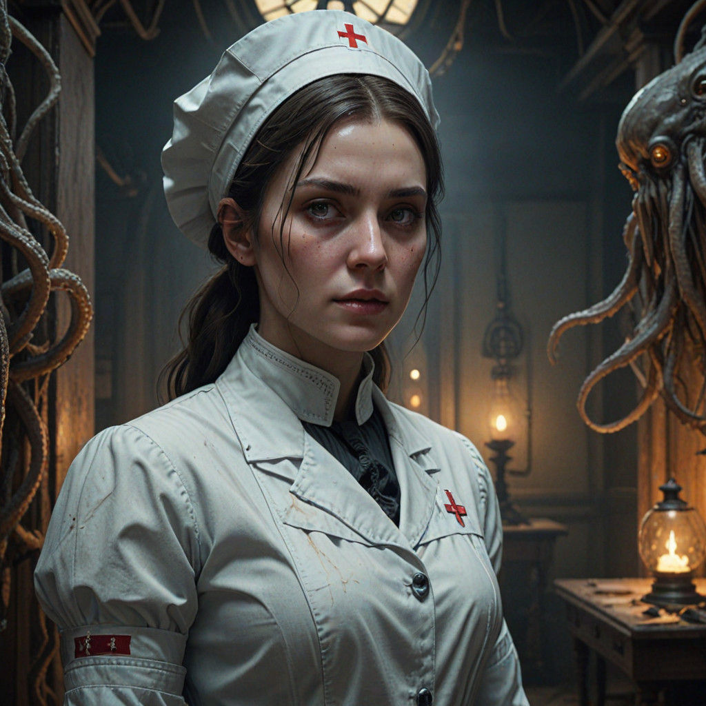 Lovecraftian Nurse in Victorian-Era Hospital