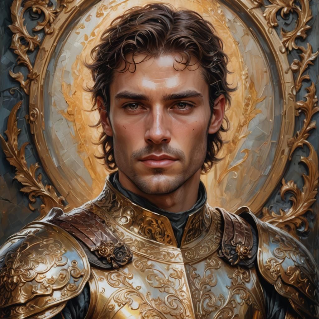 Fae Knight Portrait in Ornate Armor