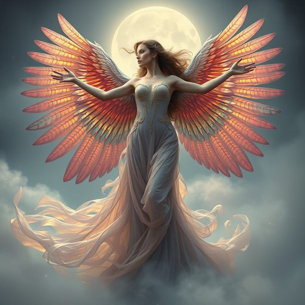 Ethereal Shape-Shifting Goddess Transforms into Majestic Bir...