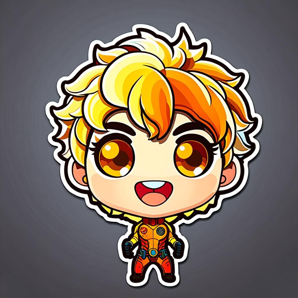 Minimalist Vector Art Sticker with White Outlines