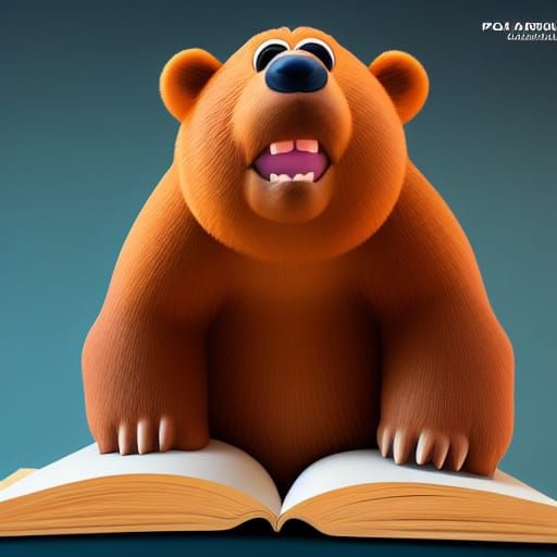 Polly the Bear Book Cover in Pixar Style