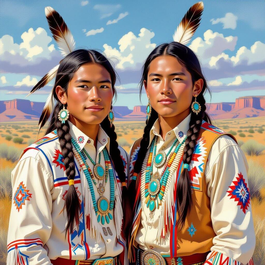 Navajo Two-Spirit Youth in Traditional Regalia
