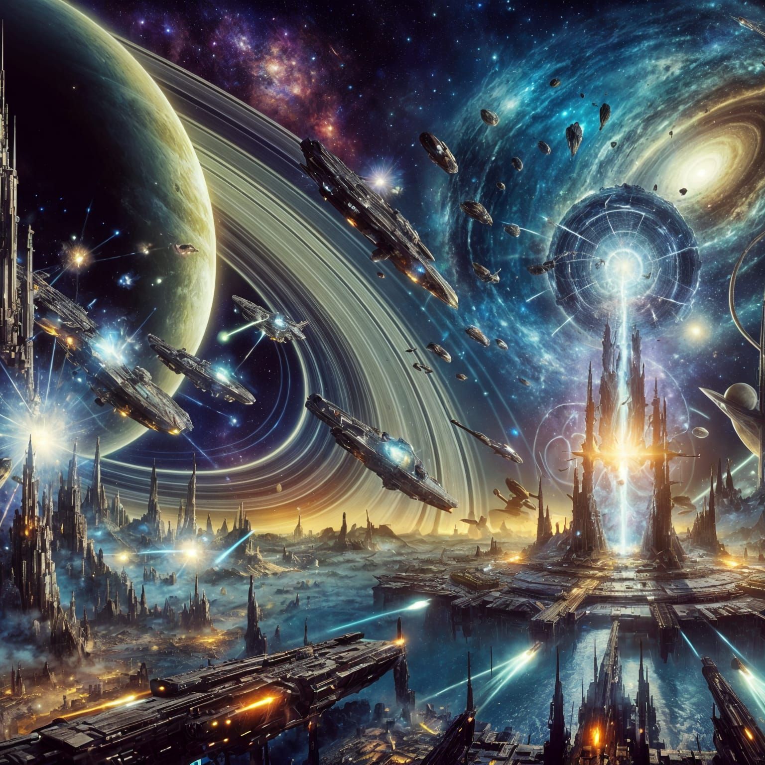 Epic Cosmic Battle at Saturn's Portal