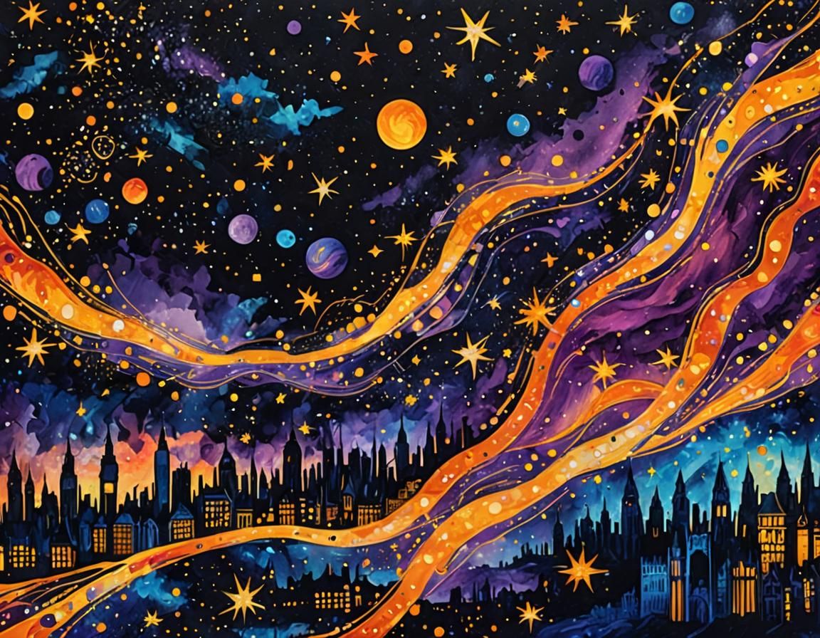 London Skyline Composed of Cosmic Stars