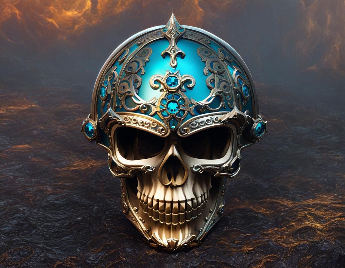 Skull: Bone and Metal Detailed Matte Painting