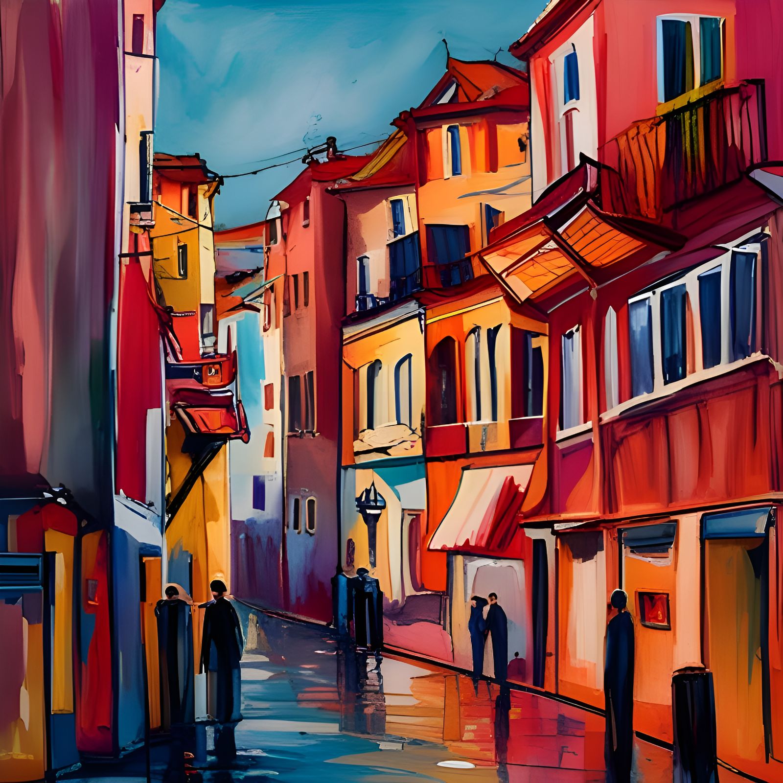 Lynx in Marbled Oil, Ink Drawing Style