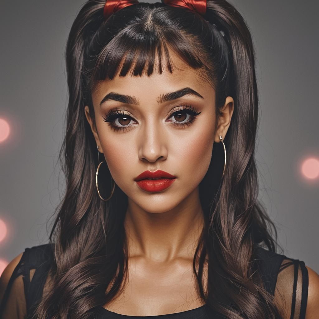 Close-Up Portrait with Pigtails and Dramatic Makeup