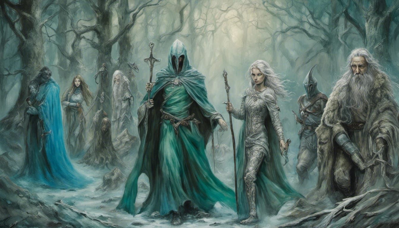 Fantasy Figures with Graffiti, Luis Royo Style