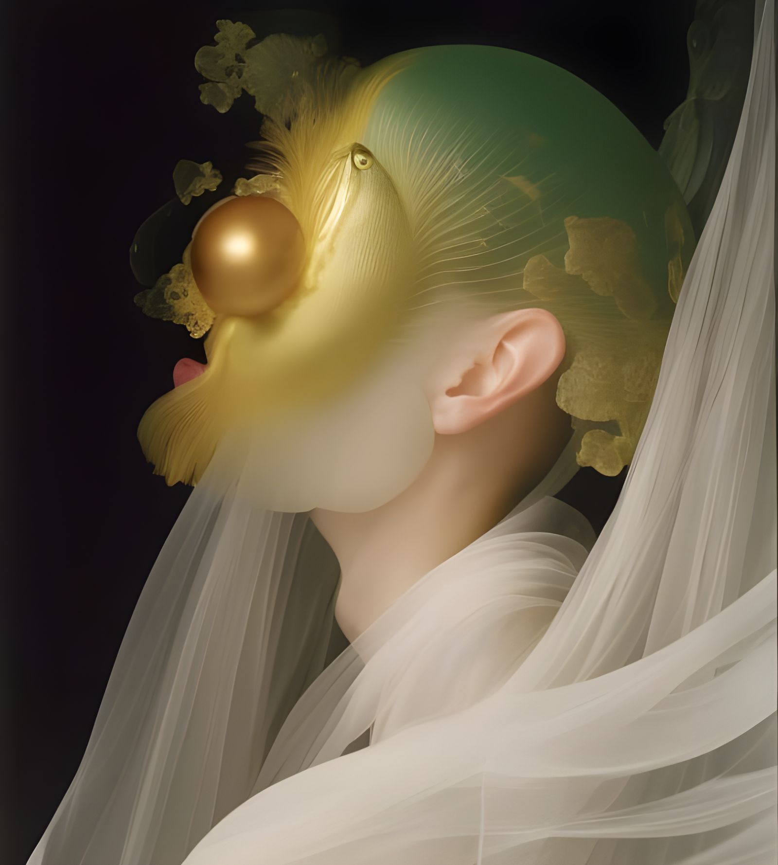 Dreamy Portrait with Elaborate Headpiece