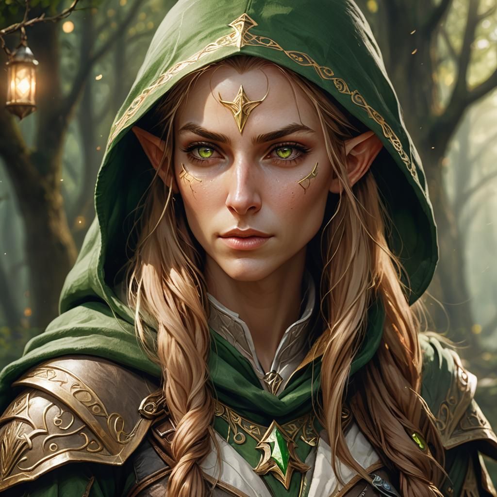 High Elf Ranger Portrait in Fantasy Realism