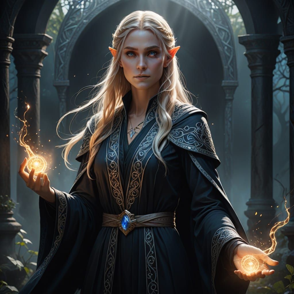 Ethereal Elf Sorceress in Mystic Robes