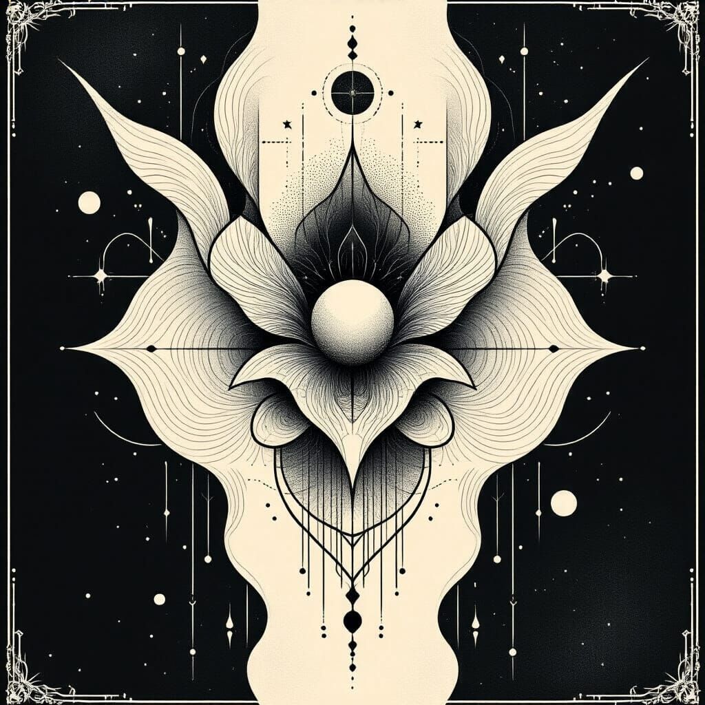 Abstract Tattoo Flash Sheet in Geometric Style