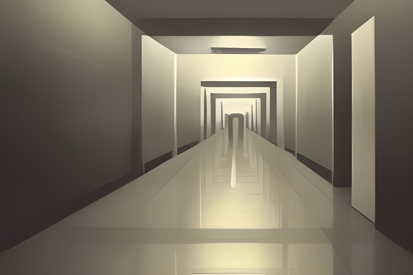 Sinister Empty Hospital Corridor in Gothic Horror Style