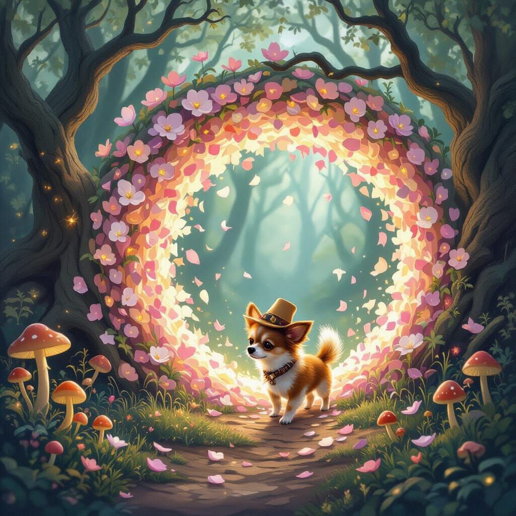 Enchanted Portal to Whimsical Forest Clearing