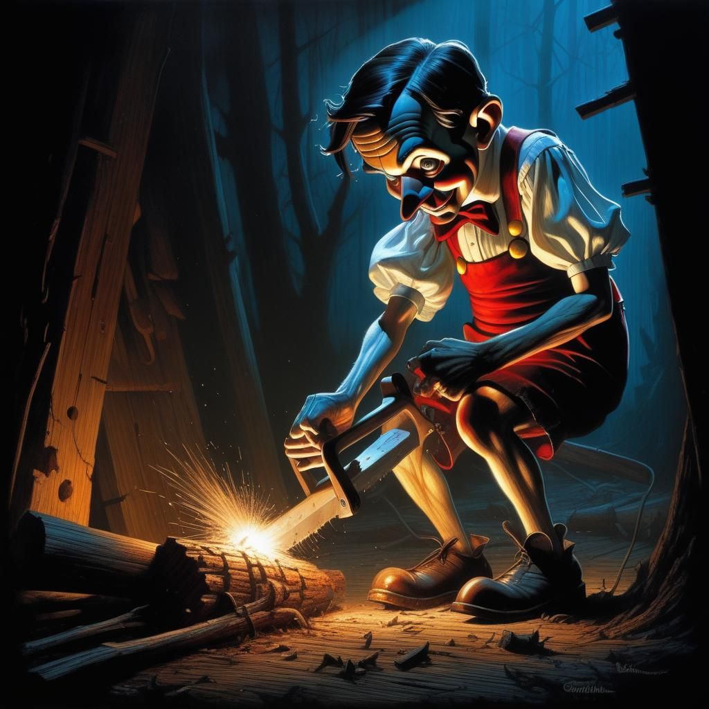 Pinocchio is a maniac, a wood splitter.