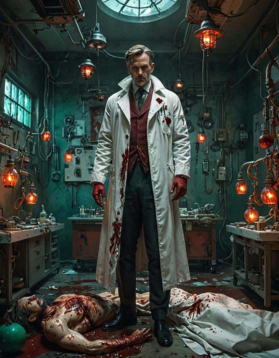 Mad Doctor in War Hospital, Gothic Fantasy Style