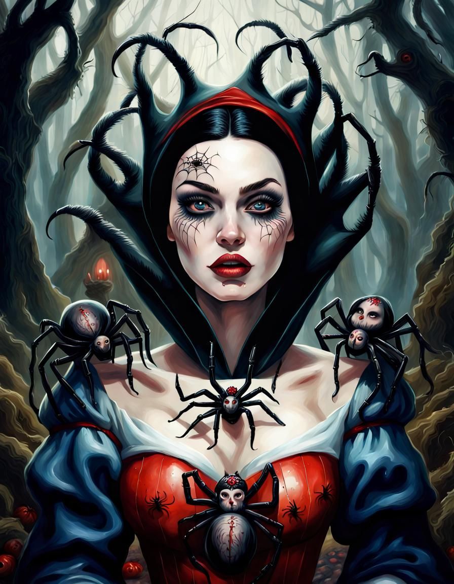Evil Snow White Portrait in Dark Fantasy Style