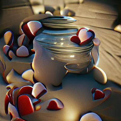 Jar of Hearts: 3D Render with Dramatic Shading