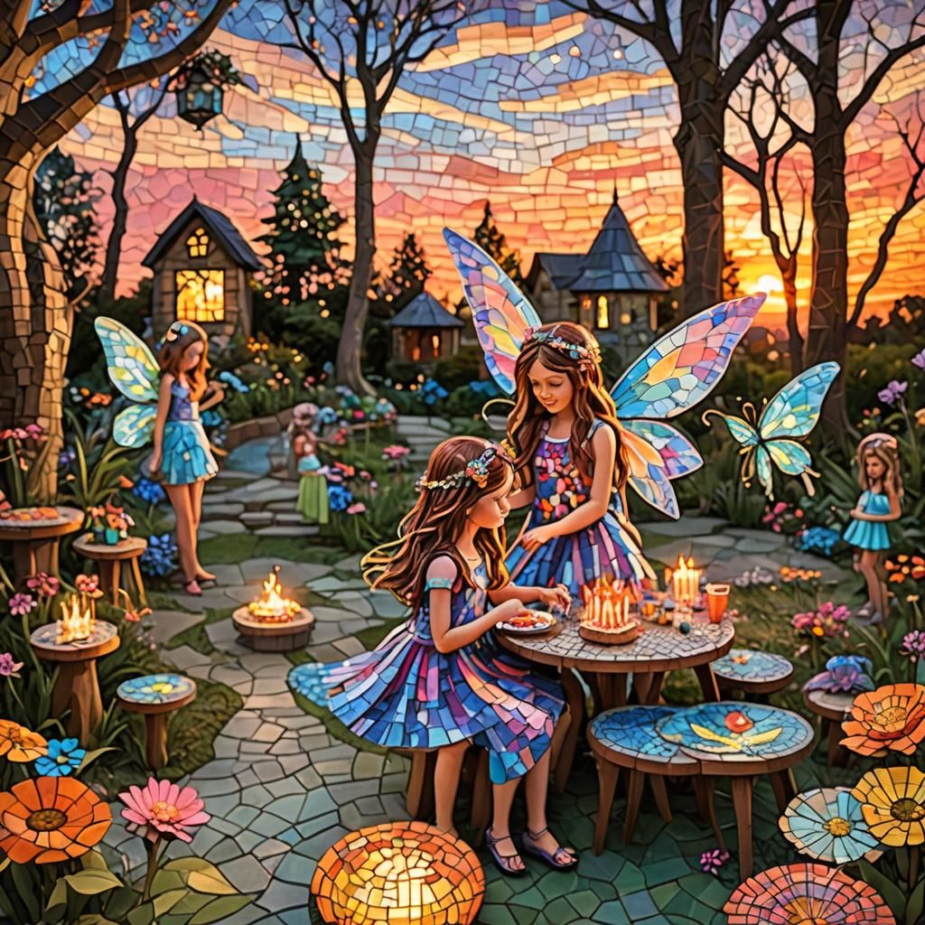 Mosaic Fairy Birthday Party at Sunset