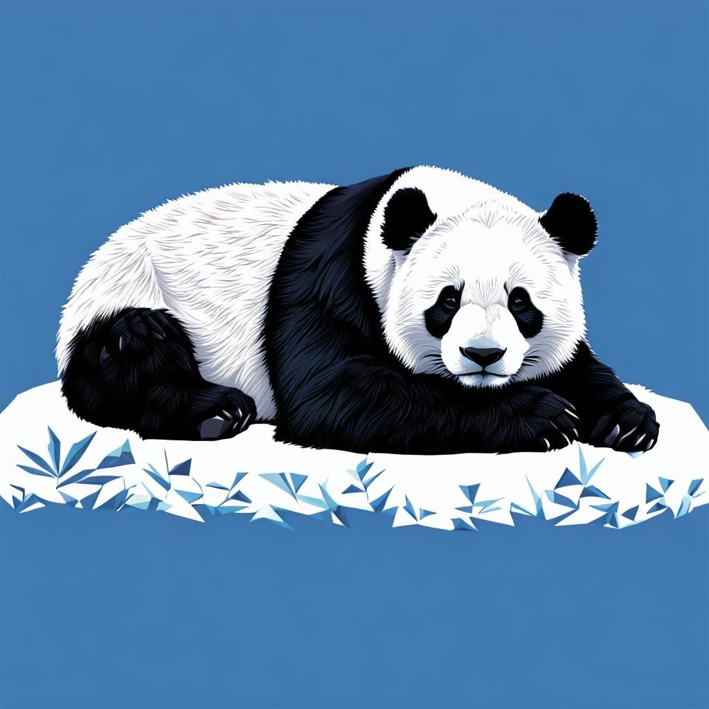 Geometric Panda Sleeping Art
