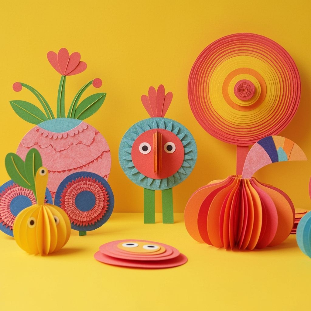 Vibrant Paper Cutouts in Eric Carle Style